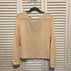 Gimmick Cream Sheer Sweater Blouse Size Medium